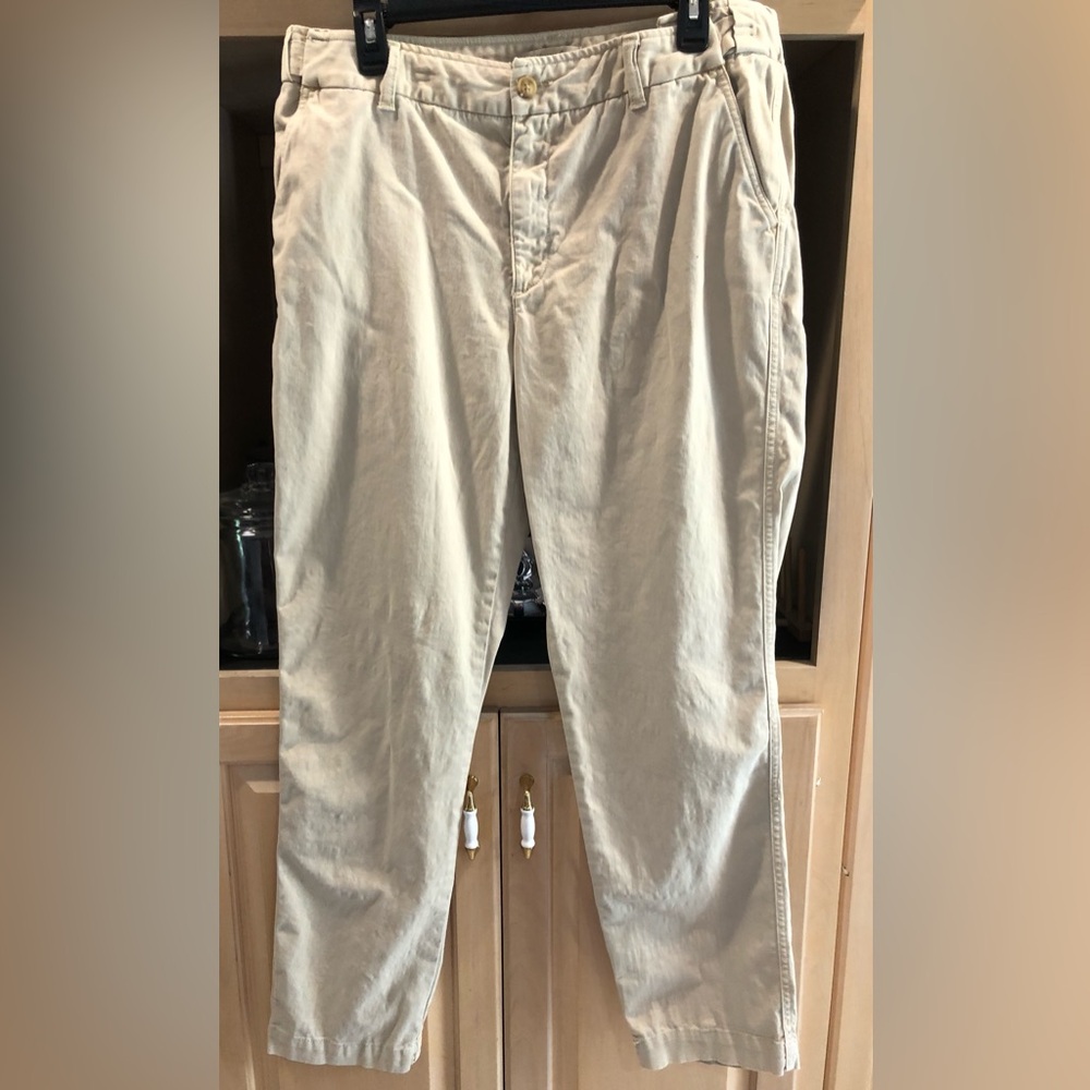 Coldwater Creek Beige Tan Straight Leg Cotton Chino Pants Sz. 14